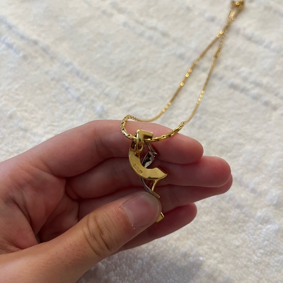 Butler necklace. Spiral design. Unique. Two tone. Stamped - Picture 3 of 6